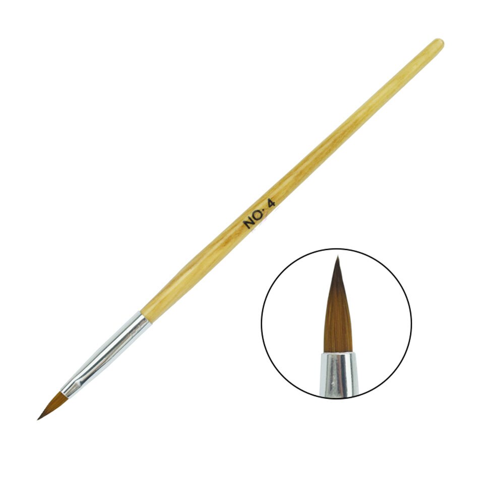 1pc Kolinsky Sable Acrylic Nail Art Brush No. 2/4/6/8/10/12 UV Gel Carving Pen Brushes Liquid Powder DIY Beauty Nail Drawing: 2