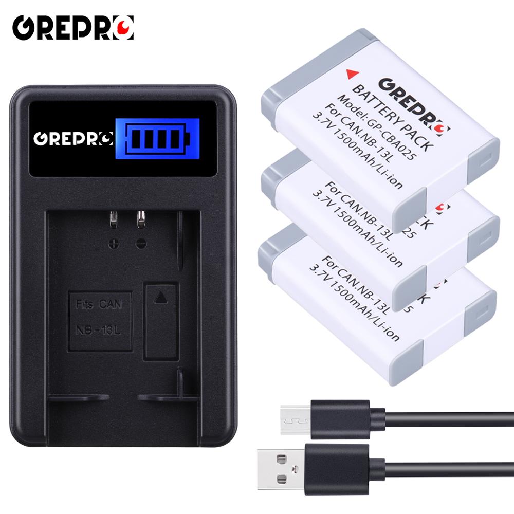 Batterie 1500mAh NB13L + chargeur NB 13l pour appareil photo Canon PowerShot G5X G7X G9X G7 X Mark II G9 X SX620 SX720 SX730 HS, NB-13L mAh: 3B with Charger