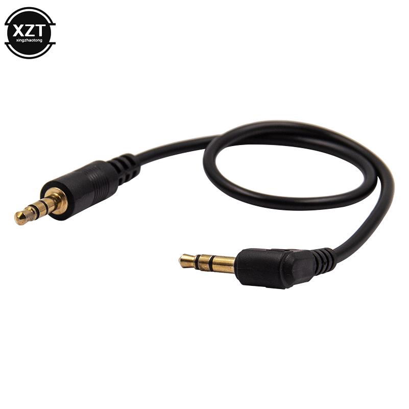 1PCS 30cm 3.5mm Jack Aux Cable Male to Male Gold Plated 90 Degree Angle Audio Cable for MP3 Car Headphone Phone Speaker