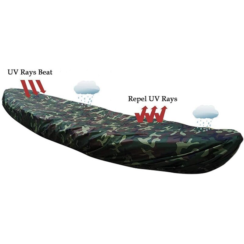 -Universal Camouflage Kayak Kano Opslag Cover Waterdicht Uv-bestendig Stofkap Geschikt Voor 3.6-4M/11.8-13Ft Boot