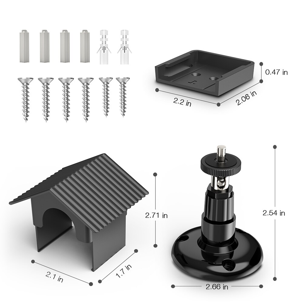 Wyze, soporte de montaje en pared para cámara con funda a prueba de mal tiempo para WyzeCam e iSmartAlarm Spot, Cámara contra la protección solar
