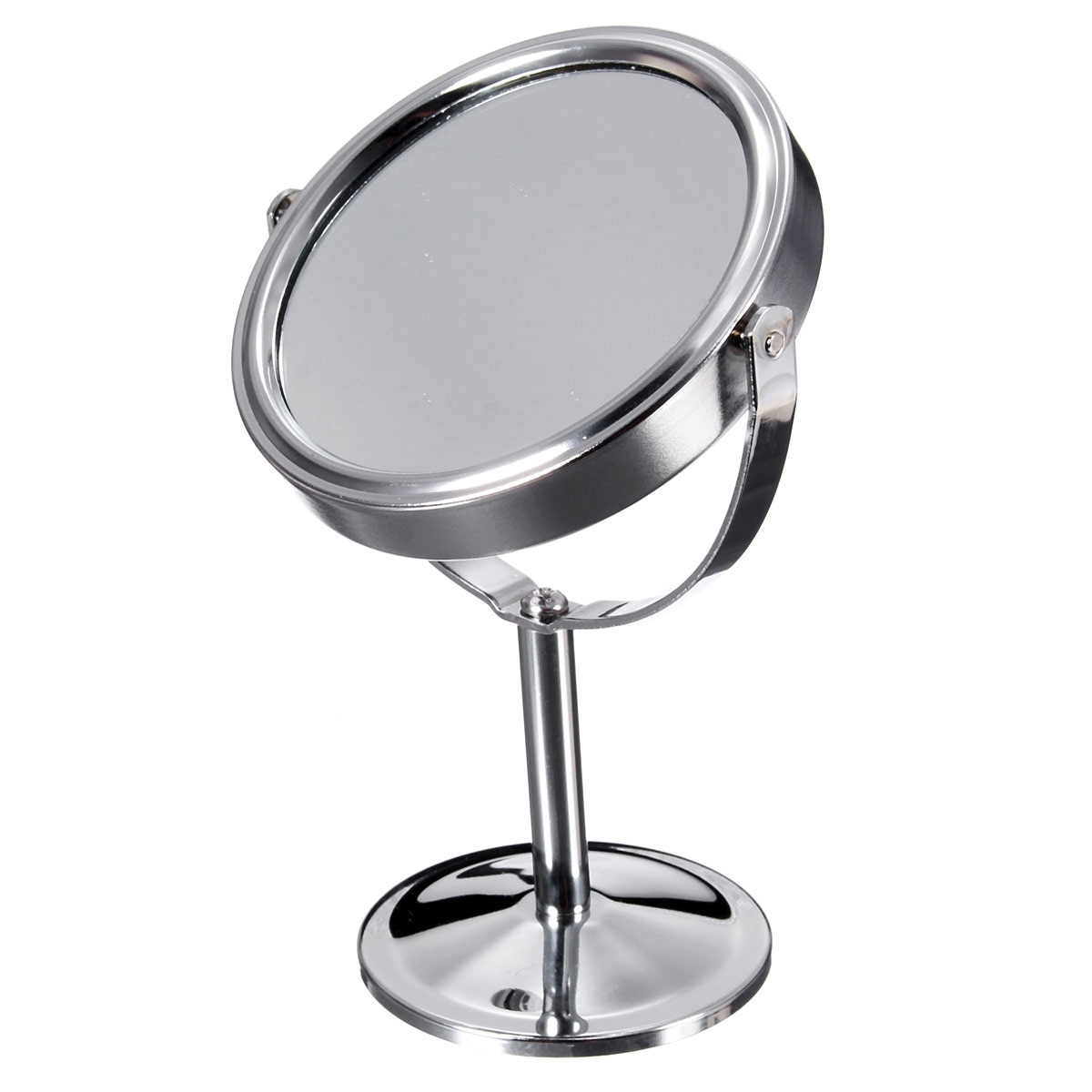 Metal Magnifying Cosmetic Mirror Double Sided Lady Table Desk Standing Dresser Make Up Mirror Round Desktop Rotating Mirror