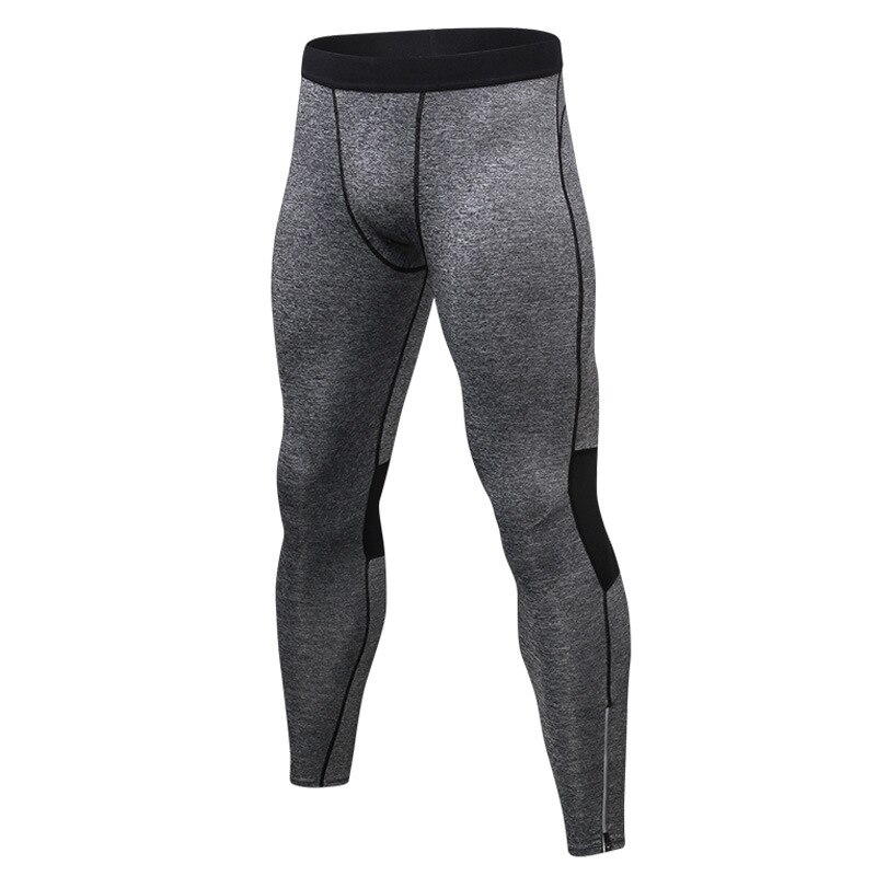 Men&#39;s Compression Pants Leggings Men Tights Basketball Licras Reflective Zipper Legging Sport Homme Gym Leggings Men Black Color: Grey-Black Line / EUR  XL