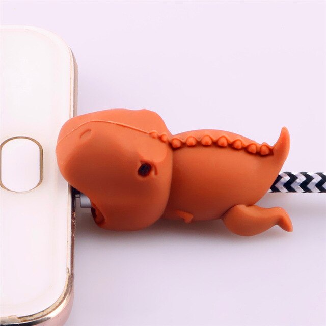 Siancs kaapelin puremissuoja dinosaurus eläin androidille söpö kelauslaite usb kaapelin järjestäjä lanka kaapelipidike: 1