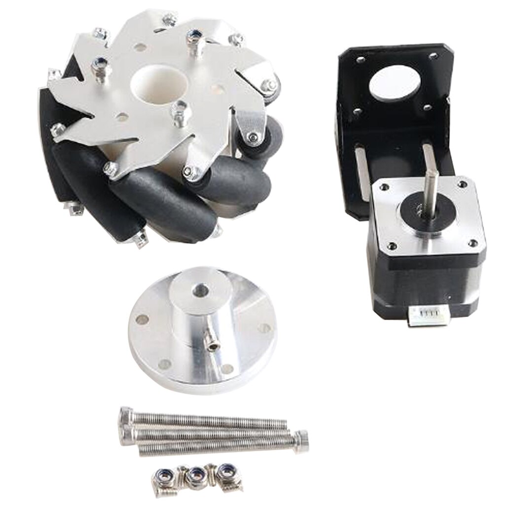 DIY Robot Track Mecanum Diameter Per Wheel: 4 inches (100mm) 42 Stepper Motor with 42 Motor Bracket Set of Matching Screws