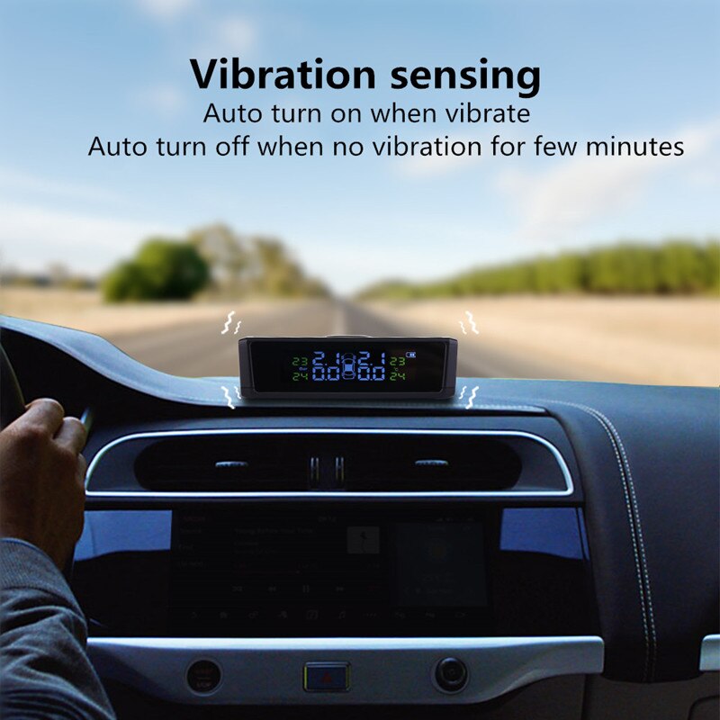 Jansite Tpms Draadloze Auto Bandenspanning Monitoring Intelligente Systeem Solar Power Charge Led Display 4 Externe Interne Sensoren