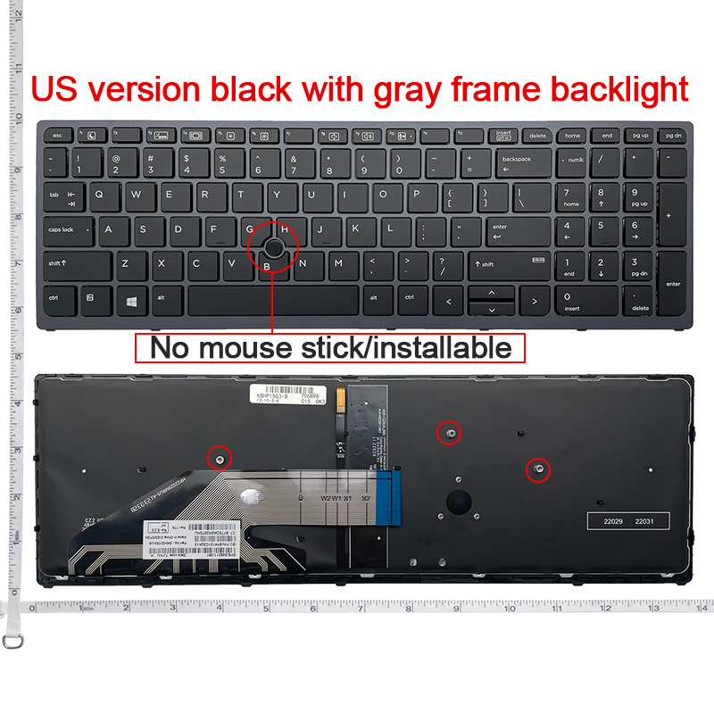 Englisch Neue Tastatur für HP für Zbook 15 G3 17 G3 uns Laptop tastatur hinterleuchtet mit rahmen: Silber