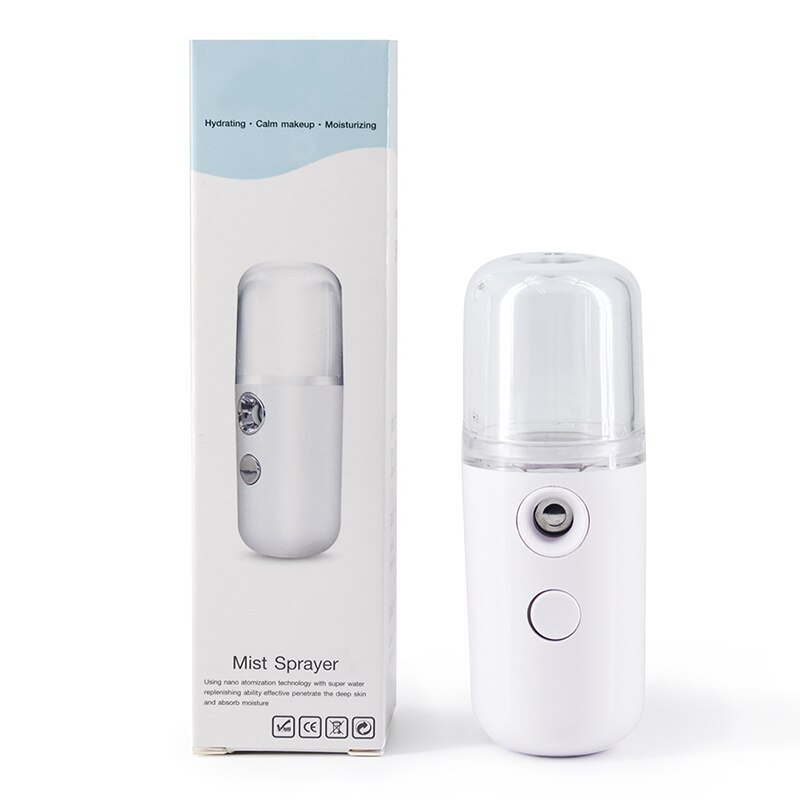 Mini Nano Face Steamer USB Nebulizer Face Moisturizer Humidifier Hydrating Skin Care Women Facial Sprayer Beauty Care Disinfect: White