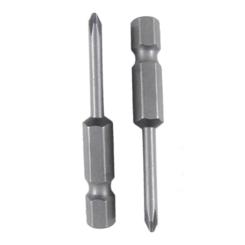 10 Pcs 1/4" Hex 50mm Length 2.5mm Phillips PH0 Magnetic Screwdriver Bits