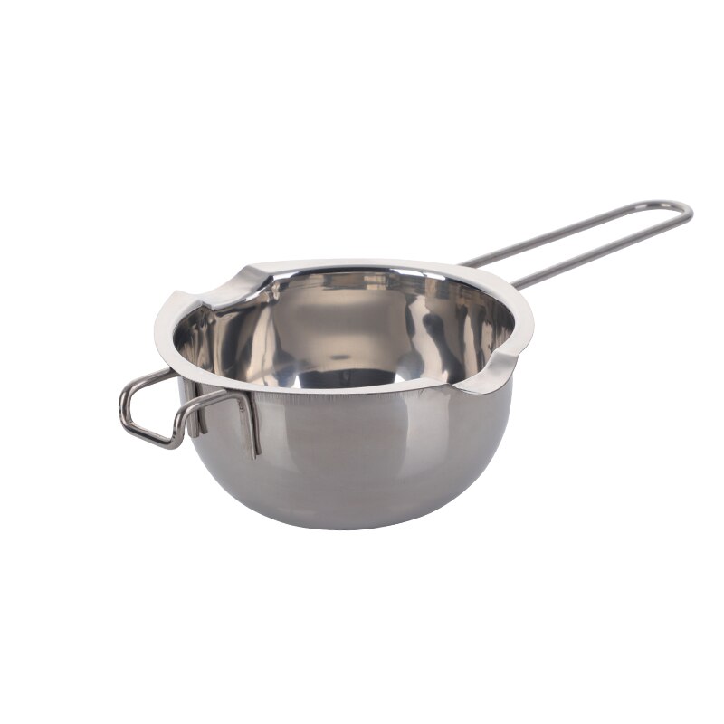 Stainless Steel Chocolate Melting Pot For Candy Candle Making Long Handle Wax Butter Heating Melting Bowl Dessert Baking Tools: Silver