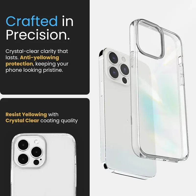Funda protectora ultrafina resistente a golpes y caídas adecuada para IPhone 16 15 14 13 12 11 Pro Max 16e funda de teléfono transparente
