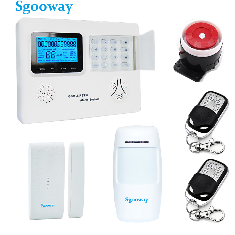 Sgooway LCD de sistema de alarma gsm sms pstn inalámbrico de seguridad para el hogar con control IOS y Android: Set A / Ruso