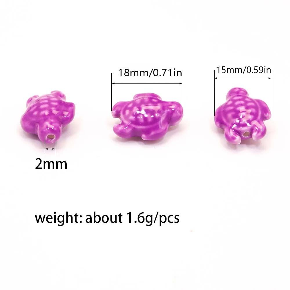 Cuentas de tortuga marina hechas a mano, 10 piezas, espaciador de cerámica de , cuentas sueltas, Kit DE FABRICACIÓN de pulseras 3D
