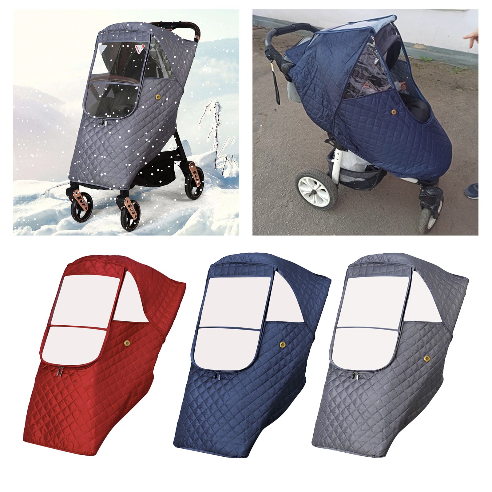 Universal Warm Stroller Rain Cover Windproof Protect from Rain Snow Raincoat for Pram Travel-Friendly