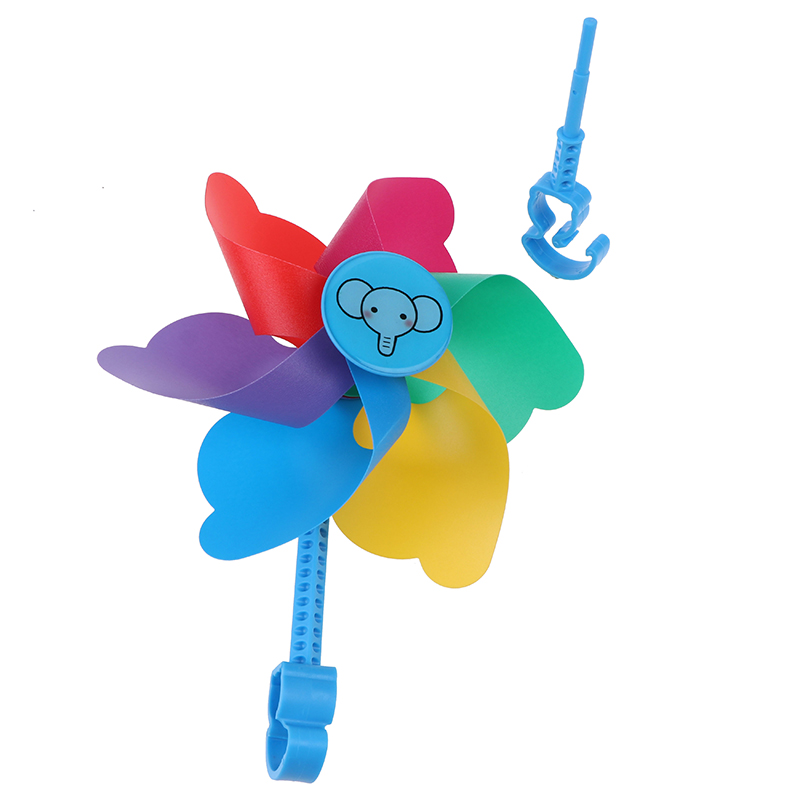 Molinillo de molinete colorido de PVC, juguete impulsado por el viento para bicicleta patinete, para niños y niñas, 1 unidad