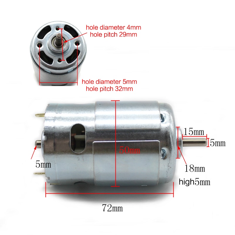 895 Motor Hoog Koppel Kogellager Dc Motor 12 V 24 V Bench Boren Tafel Zag Snijden Model Motor