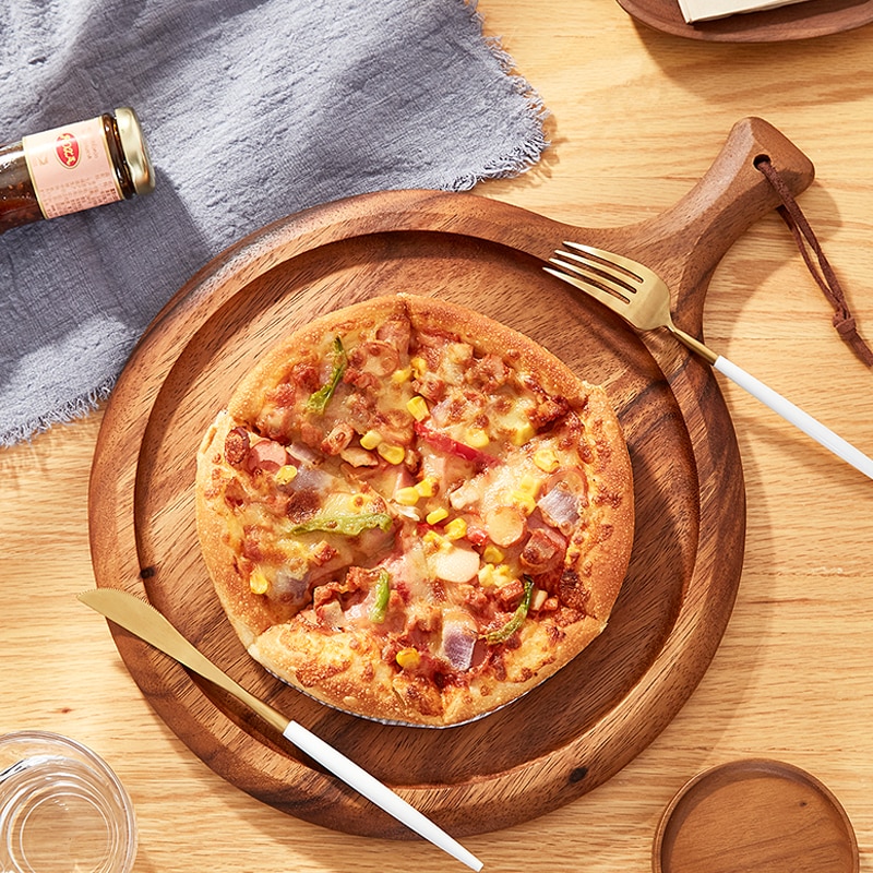 Natural Acacia wood lacquer-free wax-free solid wood home pizza plate tray wooden chopping board