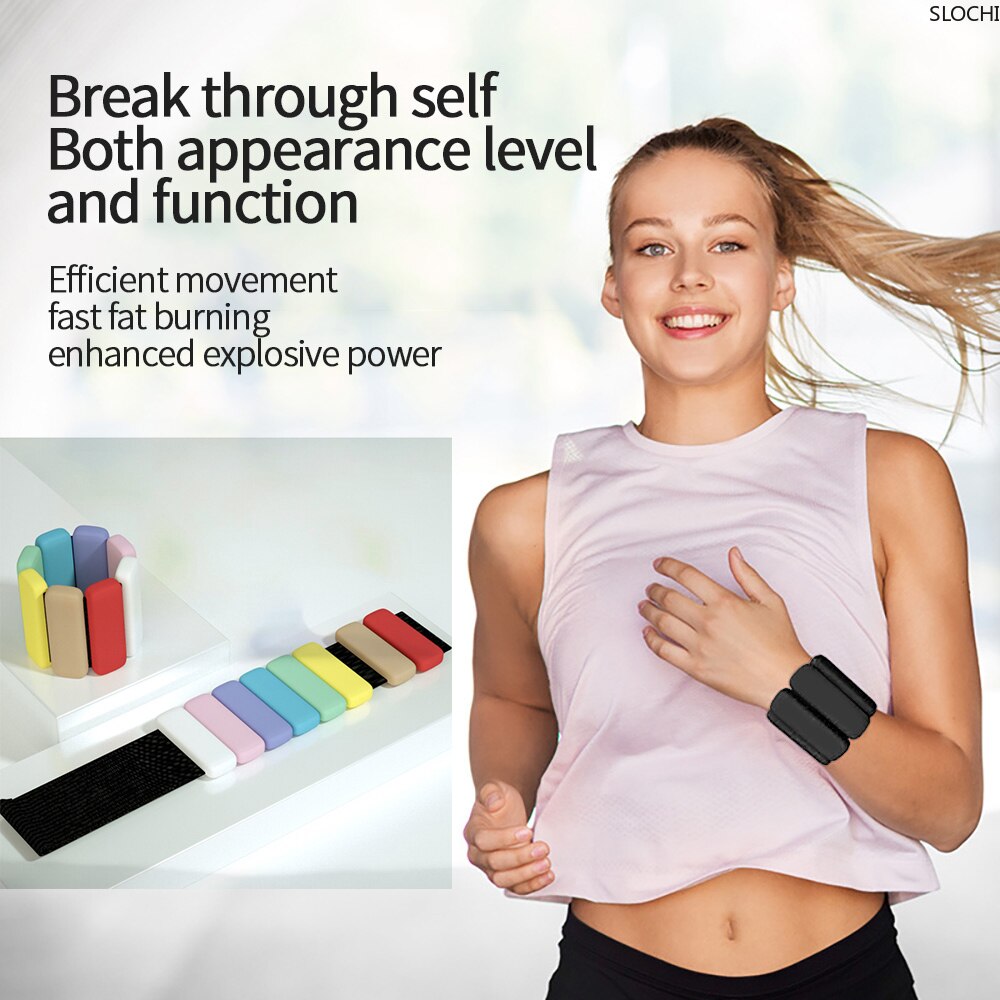 450g*2pcs Running Yoga Dancing Sports Training Fitness Wrist Silicone Bracelet Weight Bangle Bracelet Jogging 11 Color Dynamic