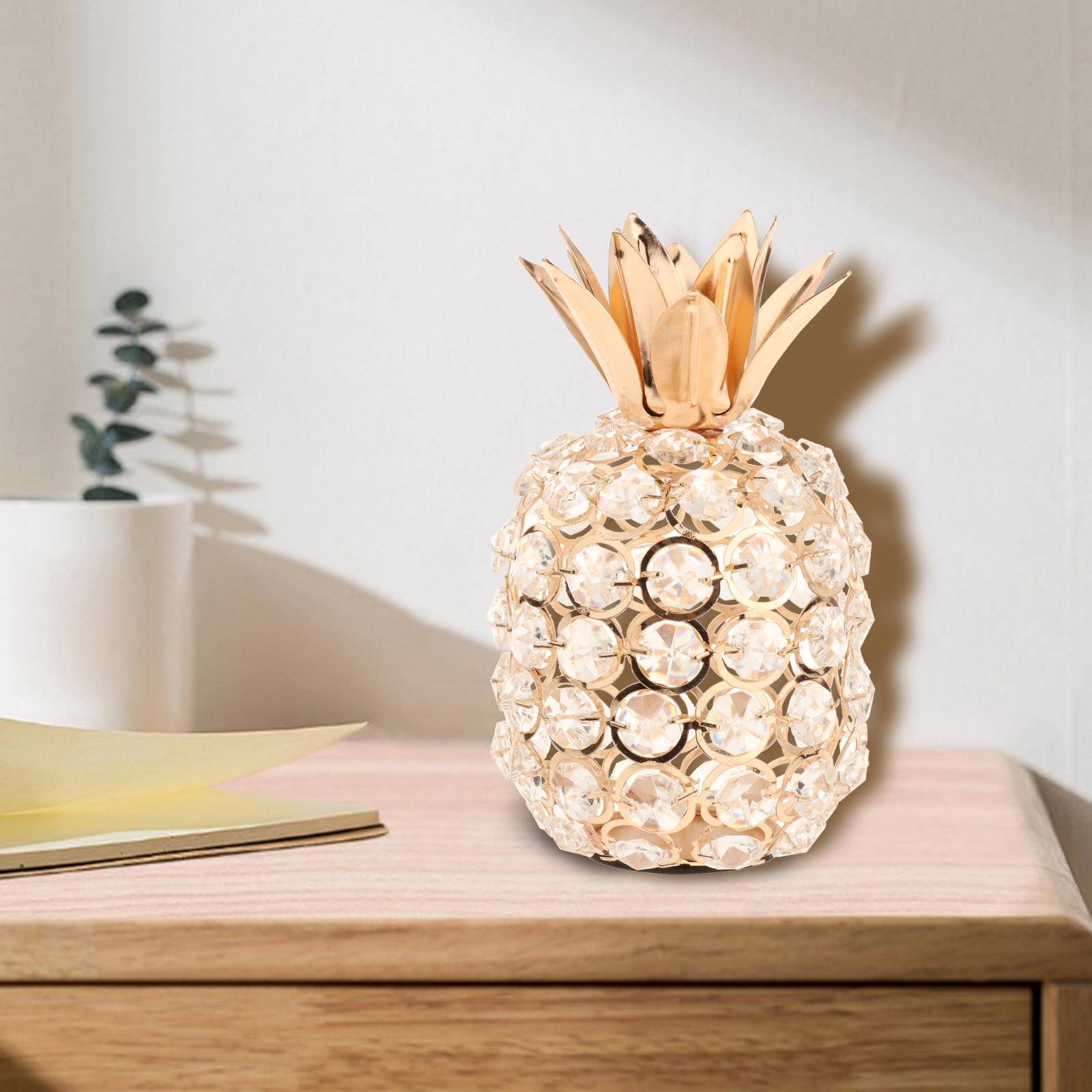 3D Cut Crystal Studded Ananas Fruit Ornament Art Handgemaakte Standbeeld Decor