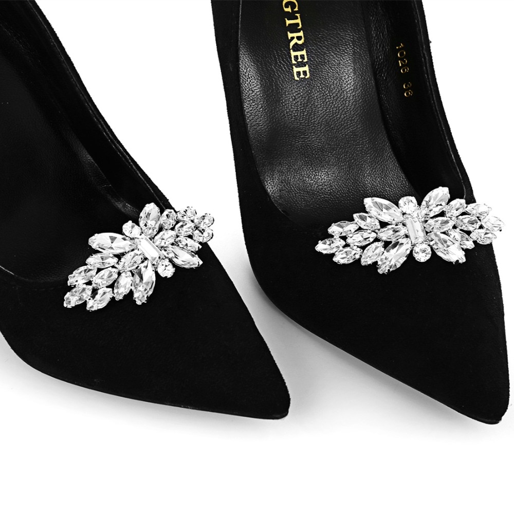 IngeSight. Z 2 Stück Elegante Glas Bohrer Schuh Dekoration Frauen Fußkettchen Charme Kristall Schuh Clip Hochzeit Prom Zubehör