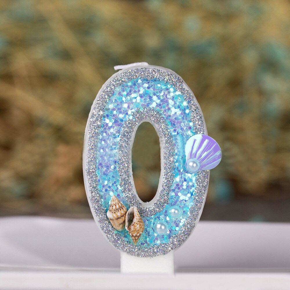 Oceaan Shell Verjaardag Kaarsen Kinderen Nummer 1st 2 3 4 Cake Toppers Verjaardag Wedding Party Decoratie Mermaid Cake Kaarsen Nummer: Number 0