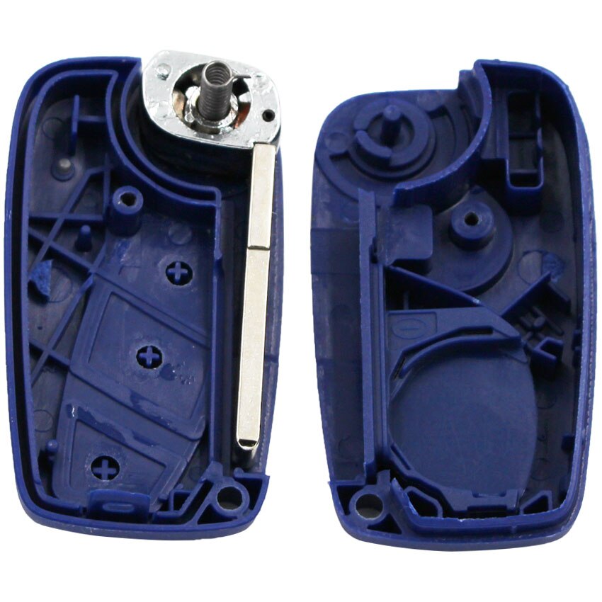 Boîtier de clé télécommande pliable à 3 boutons, lame non coupée, pour Fiat Punto Ducato Stilo Panda, couleur bleu/noir