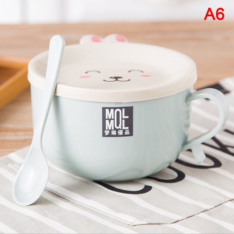 Stainless Steel Double Ramen Bowl Instant Noodle Bowl Anti-scalding Cute Rabbit: 6