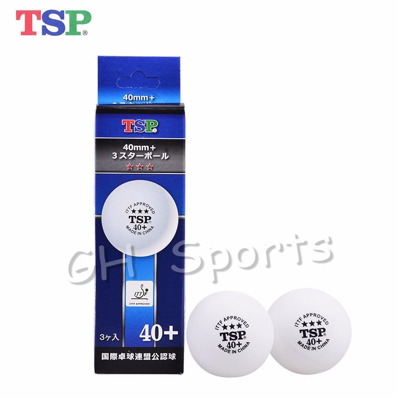 TSP 3-Star 40mm+ Poly Table Tennis Balls (Seamed) Material Plastic Ping Pong Balls ITTF Approved