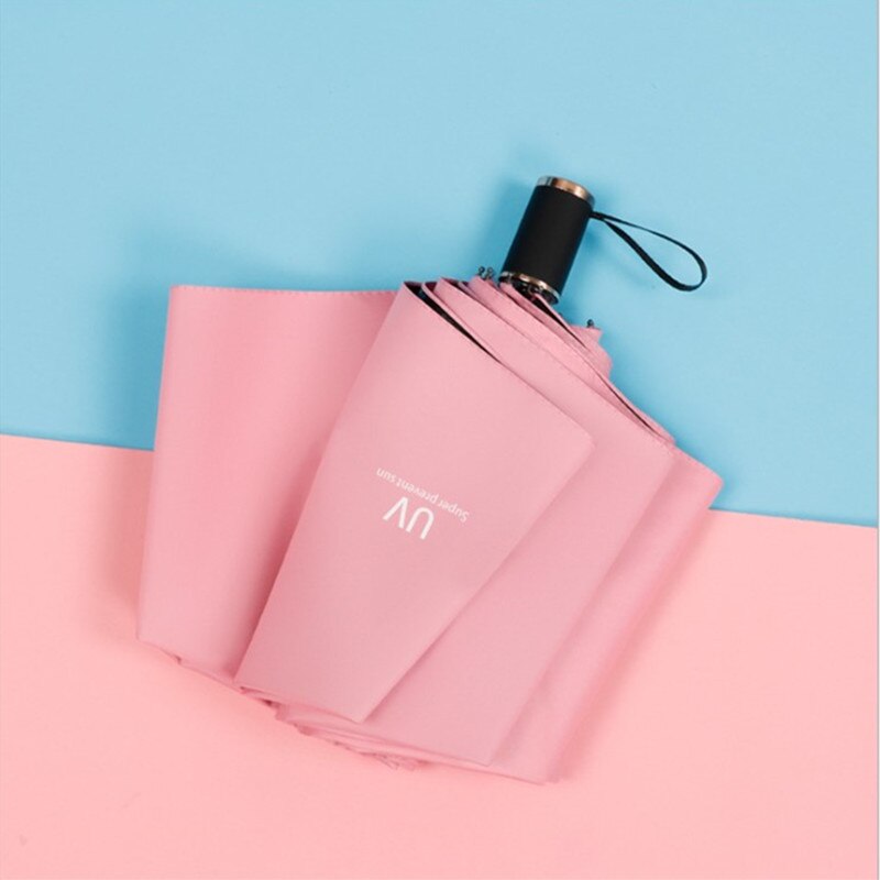 Automatic Wind Resistant Folding Umbrella Rain Women Auto Animal Mini Rainy Windproof Umbrella Men Black Coating Parasol: Manual-Pink