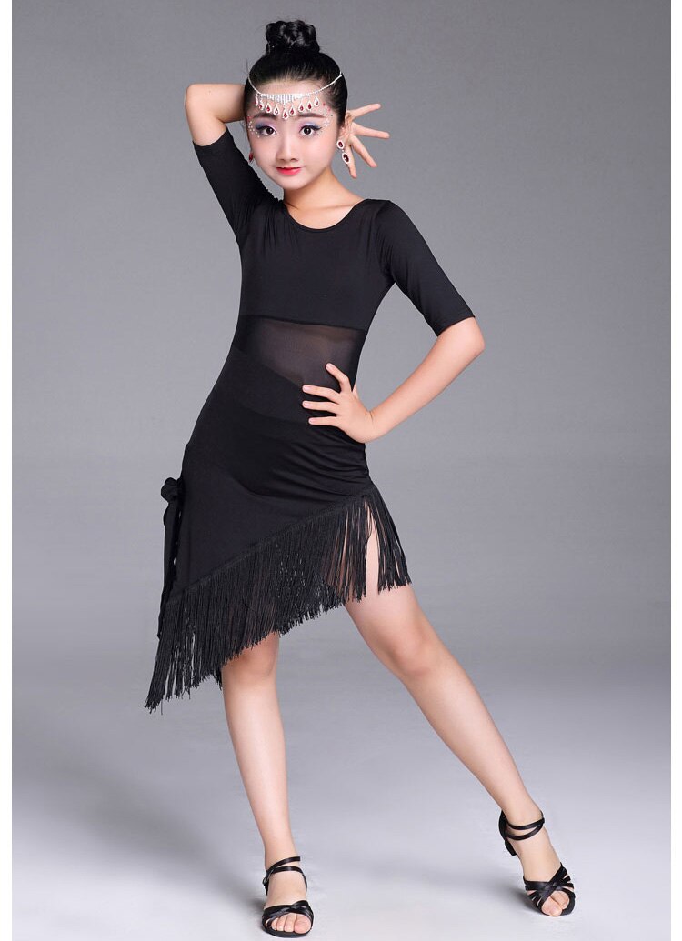 Vestido de baile latino para niños, novedad de , Swing Dance, con flecos, Tango, Salsa, salón, vestidos infantiles para niñas, competición de disfraces