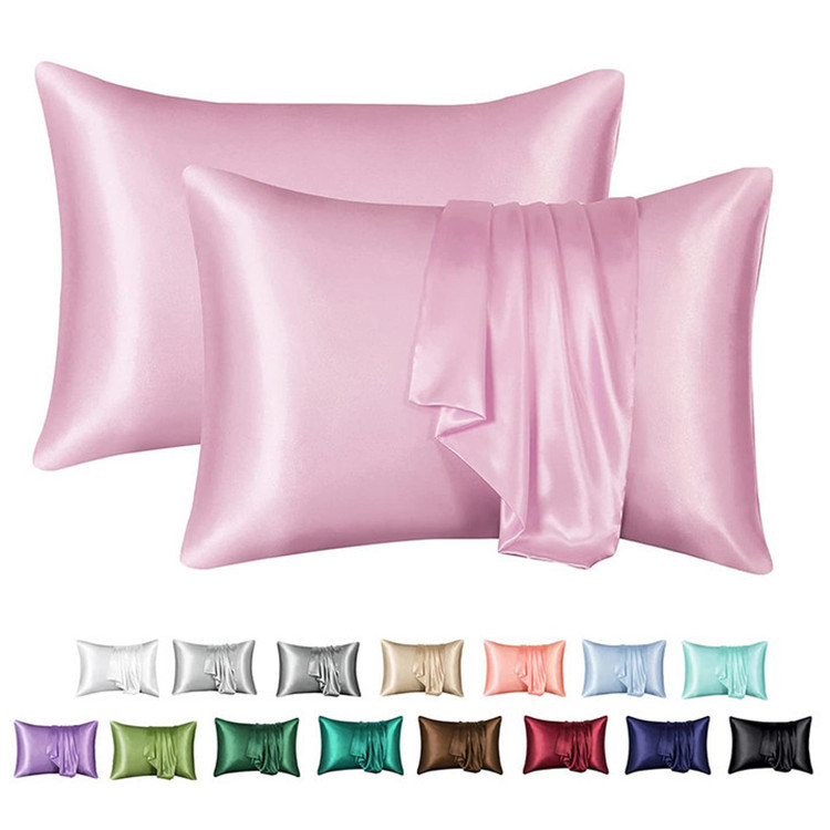 Funda de almohada de satén de lujo para piel de pelo, funda de almohada de satén de seda, juego de fundas de almohada de 51x6 6/76cm, funda de almohada sedosa con cierre de sobre