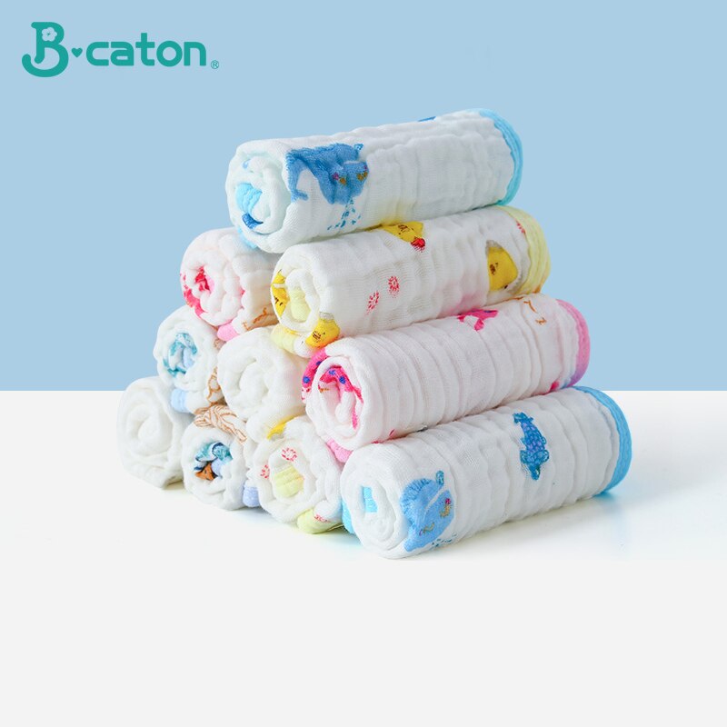 5Pcs Baby Towel Bath Towels Face Washcloth Muslin squares Cotton Hand Wipe Gauze for born Bathing Feeding Kids Handkerchief