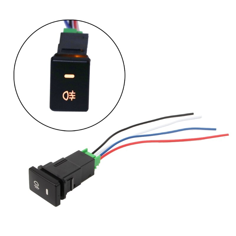 DC12V Mistachterlicht Push Schakelaar 4 Draad Knop Toyota Camry Prius Corolla