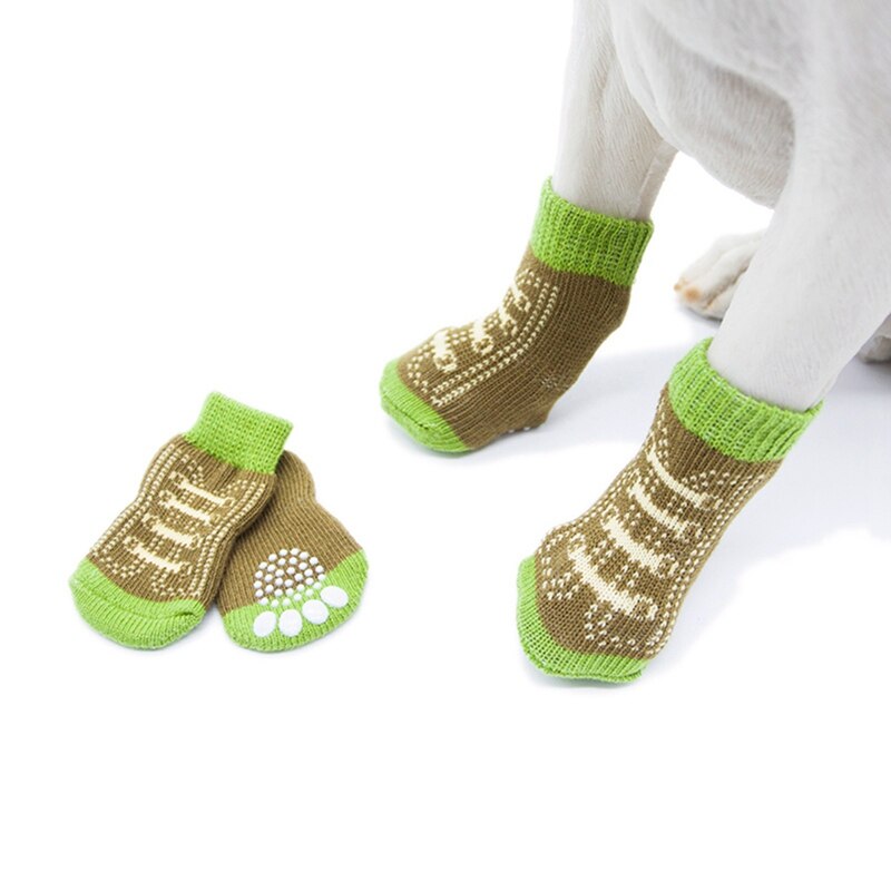 Antislip Gebreide Katoen Hond Sokken Voor Kleine En Middelgrote Honden Franse Bulldog Puppy Warm Walk Hond Sokken Leuke kleding Huisdier Sokken