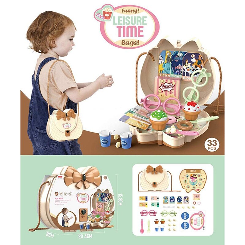 Dessert Speelgoed Set Kinderen Speelhuis Speelgoed Kit Voedsel Set Rollenspel Schoudertas Speelhuis Speelgoed Voor 3 jarigen