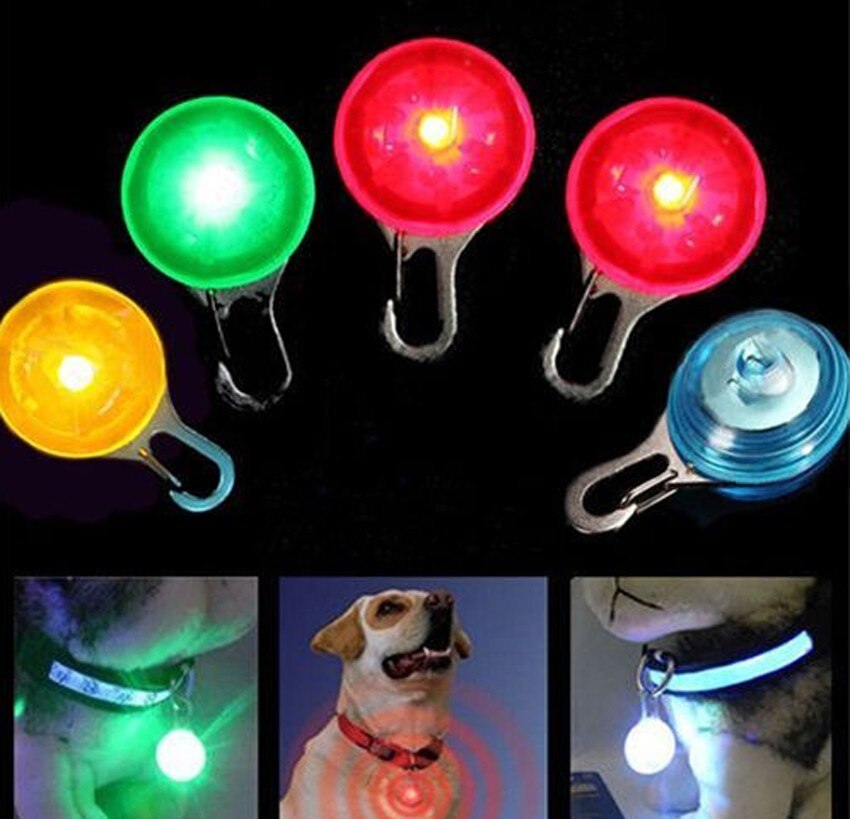 Farverig fabelagtig led blinkende krave sikkerhed nattelys vedhæng til kæledyr hund kat halskæde kæledyr lysende lyse glødende krave