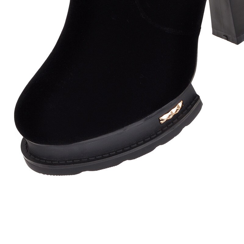 Morazora Knie Hoge Laarzen Voor Vrouwen In De Herfst Winter Platform Laarzen Vrouwelijke Hoge Hakken Schoenen Vrouw Mode