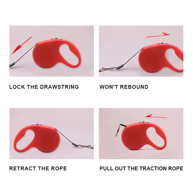 3M/5M Retractable Dog Leash Durable Automatic Flexible Dog Cat Nylon Traction Rope Lead Extending Pet Walking Leash Pet Supplies