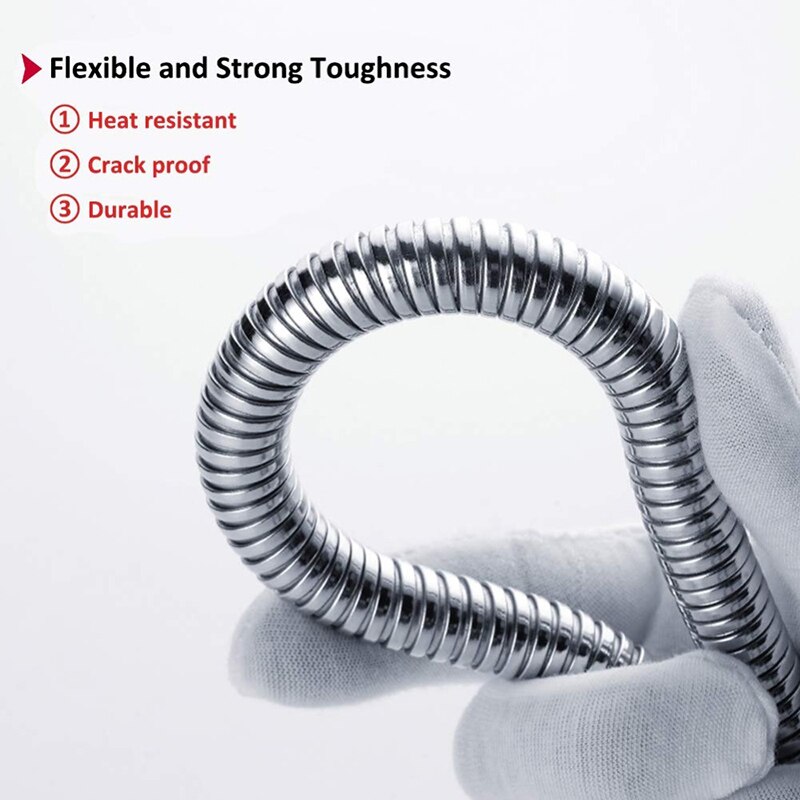 Tubo Flexible de agua suave para ducha, manguera de lluvia común de 1,5 m O 2m, cromado, accesorios de baño negros