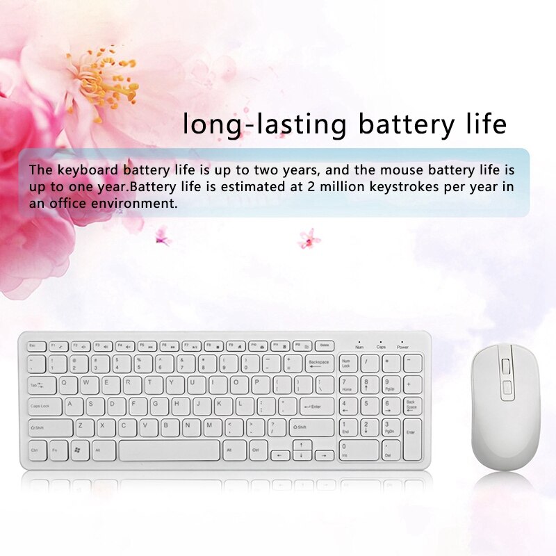 2.4G Wireless Waterproof USB Keyboard& Mouse Set for Office and Home