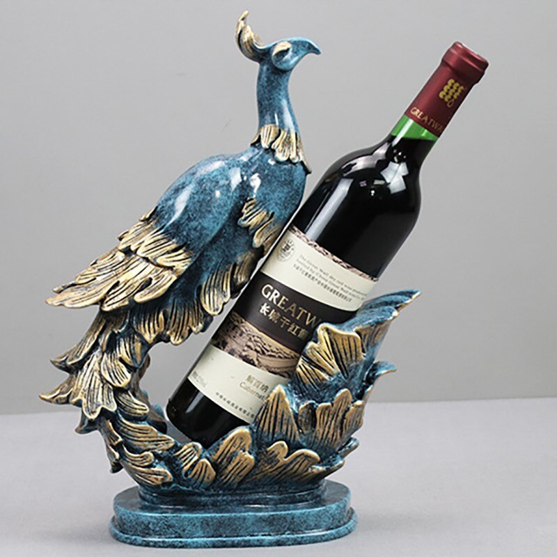 Bleu doré Cygne Vin Porte-Bouteille Champagne Cocktail Support D'étagère De Barre de Stockage De Bière Potable Ornement Artisanat Accessoires