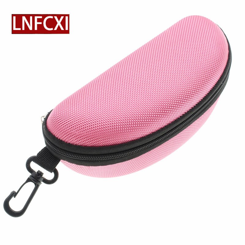Lnfcxi 12 Kleuren Zonnebril Leesbril Draagtas Hard Zipper Box Travel Pack Pouch Brillenkoker Harde: Pink