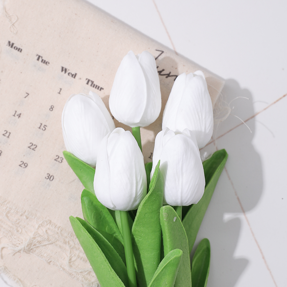 5/10 pçs tulipa flores artificial buquê de tulipa pe espuma flor falsa para cerimônia de casamento decoração casa jardim buquê decoração: XS / Vermelho