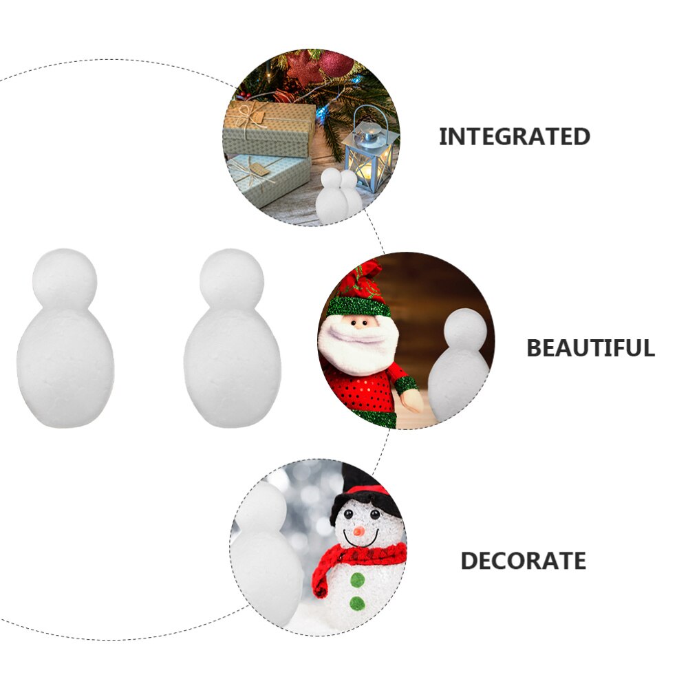 4 Pcs Snowman Modeling Decor DIY Painting Styrofoam Craft Styrofoam Crafts