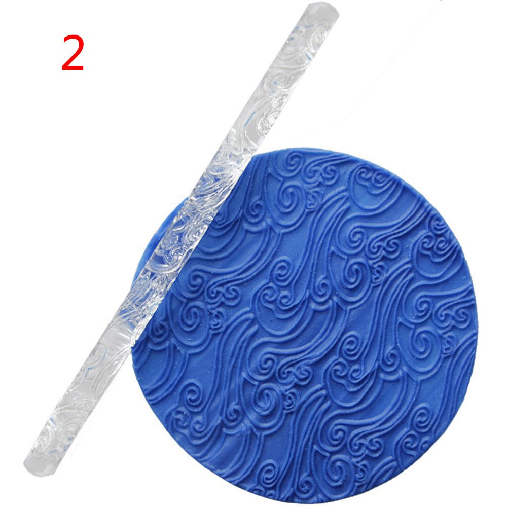 Embossing Baking Tools Acrylic Rolling Pin Fondant Cake Impression Rolling Pin Pastry Roller Kitchen Accessories