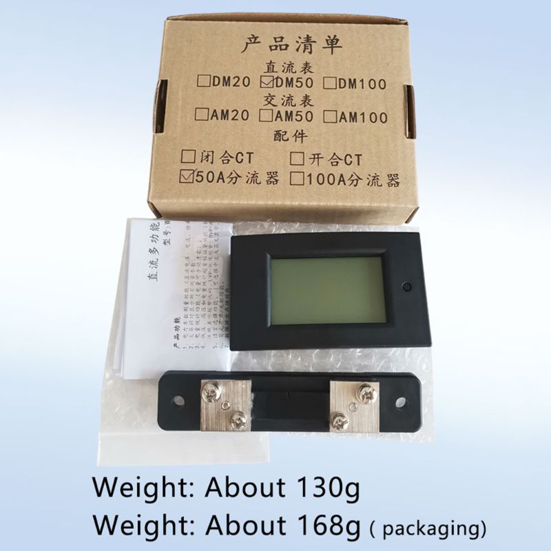 DC 7,5-100V 50A 5KW Energie Energie Meter Wattmeter Elektrische Tafel Messgerät Monitor Digital Anzeige Volt kwh Watt Ampere