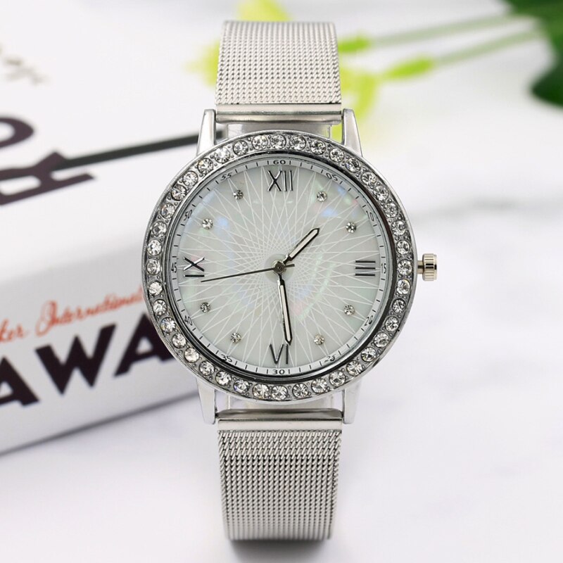 Woman Watch Golden Women Watches Luxury Rhinestone Stainless Steel Mesh Belt Ladies Quartz Female Clock часы reloj mujer