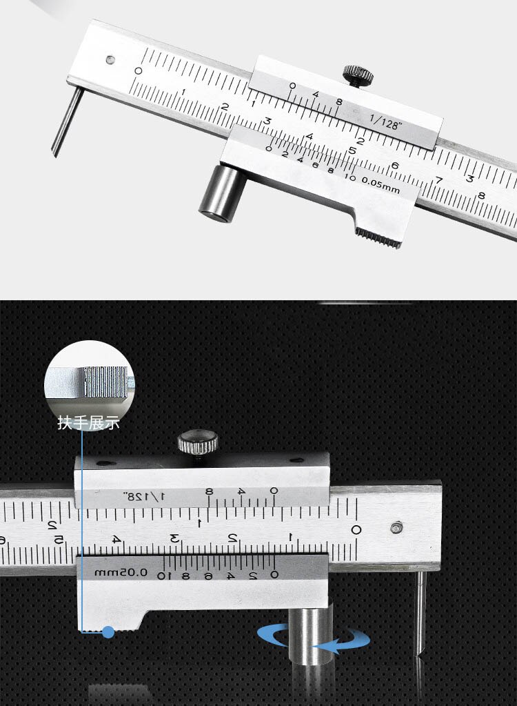Calibrador Vernier de 0-200mm, Regla de medición, instrumento de medición, 0,05 MM, 0,1 MM