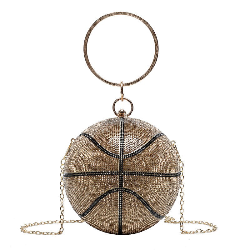 Borse da basket con pochette rotonde con strass di tendenza: GOLDEN II