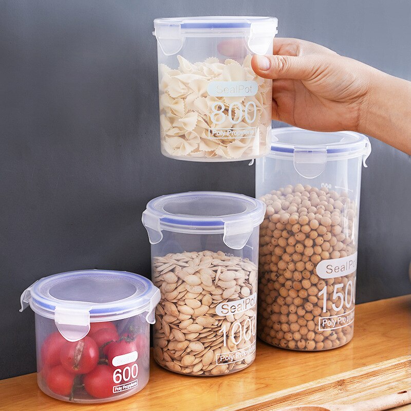1500ml Plastic Kitchen Storage Containers Fridge Small Containers with Lids Kitchen Items Jars Food Storage Dampproof Sealed